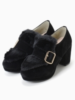 【WEB限定価格】フェイクファーベルト付ブーティー/キャメル