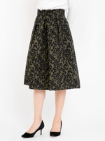 レオパード柄ミディ丈スカート/オフ/柄