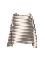 ボートネックボーダートップス/ベージュ