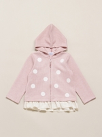 BABY ドットプリント 裾フリルパーカー/チャコール