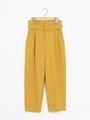 バックルベルト付きハイウエストダブルクロスパンツ/イエロー