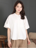 ・スタンドカラースキッパーシャツ/ベージュ