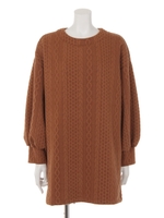 【chille anap】ケーブル模様チュニック/BK