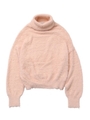 SHAGGY HIGH NECK KNIT TOP/ピンク