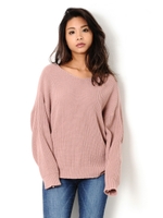 Backツイストニットトップ/GRAY