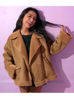 【ANAP】フェイクムートンBIGライダースジャケット/キャメル(017)