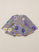 BABY クリスマスロ-ズエンブロプリント チュニック/ネイビー