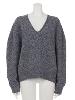 [BED&BREAKFAST]WAVY TWIST V-neck Top/NAVY