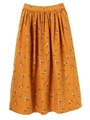 ・フラワープリントミモレスカート/マスタード