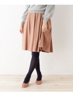 【SS・Lサイズあり コットンスエードギャザースカート】/ベージュ(052)