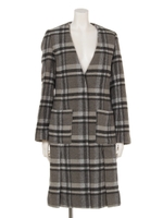 ノーカラーチェックヘムスリットCT/マルチ(混色)