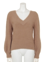 バックレースフェザーニット/ベージュ