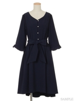 パールボタンシャツワンピ/ピンク