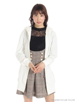 フードファー　ジップパーカー/ブラック