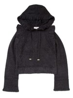 フリルニットパーカー/ブラック