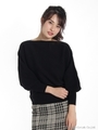 ボリューム袖ニット/サックス