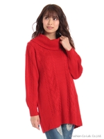 オフタートルチュニック/レッド