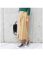 プリーツラップパンツ/ベージュ