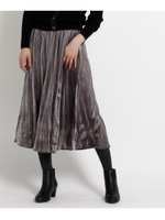 クラッシュベロアスカート/ネイビー(093)