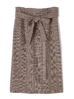 グレンチェックタイトスカート/ブラウン1(051)