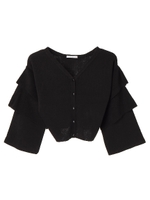 ダブルフリルカーディガン/ボルドー