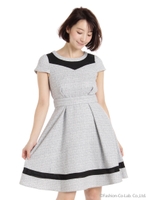 ヨーク＆裾切替ワンピース/ブラック