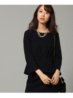 リングツイードペプラムカットソー/ネイビー(494)