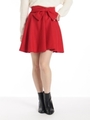 リボンモチーフフレアースカート/レッド