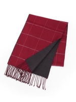 シルクリバーシブルチェックマフラー/ボルドー(264)