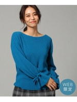 ドロストリボンスリーブニット/ブルー(092)