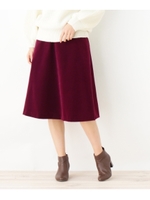 細畝コーデュロイフレアスカート/ボルドー(064)