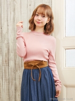 装飾 H/N ニット/ラベンダー/ピンク