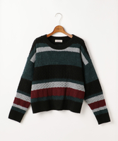 マルチボーダーニットプルオーバー