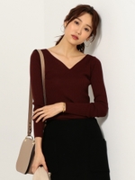 〓★JOC リブ Vネック ロングスリーブプルオーバー/PURPLE