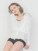 【emmi yoga】レーヤードブラウジングトップス/WHT