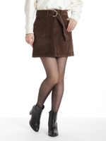 コーデュロイ共ベルト付台形SK/ブラウン