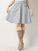 サイドリボンオトナフレアスカート/ライトブルー