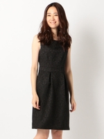 タイトジャガードドレス《結婚式/二次会/謝恩会/パーティー》/クロ