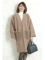 ポケットファーショートボアコート/モカ(050)