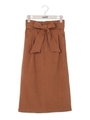 リボンベルトナロースカート/ブラウン