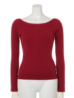 ワイドリブ2wayニット/レッド