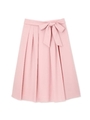 ◆大きいサイズ◆リボン付スプリングカラースカート/ピンク(090)