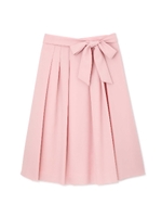 ◆大きいサイズ◆リボン付スプリングカラースカート/ピンク(090)