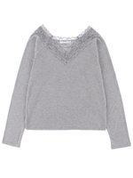 ・あったかレースプルオーバー/ボルドー