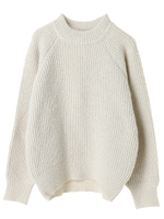 ・ハイネックブライトカラーニットプルオーバー/パープル