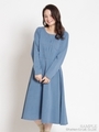デニムライクミニ裏毛ワンピース/ブルー