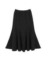 ニットソーフレアロングスカート/ブラック