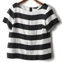 Tシャツボーダートップス 46 バーバリーロンドン 59615 BURBERRY LONDON ホワイト系×ブラック系 レディース