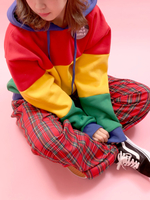 WC/カラフル切り替え裏起毛スウェット