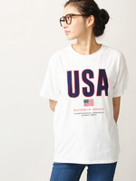 WEGO/FLAGロゴプリントTシャツ